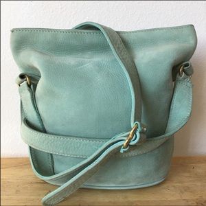Mint Coach Leather Bucket Bag